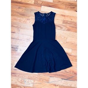 Heloise Fashion Navy blue dress with lace